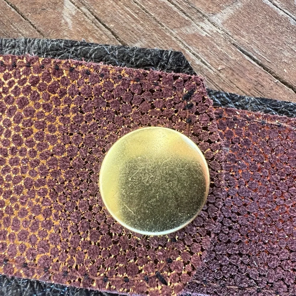 Brown glittery Leather on off black leather Apple Watch band